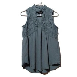 Maurices Sleeveless Blue Lace Top Size Small